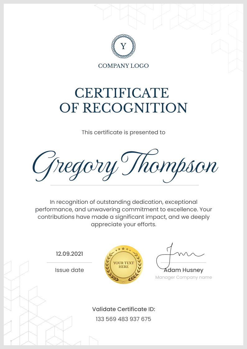 Certificate thumbnail