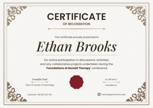 Formal and grand certificate of recognition template landscape